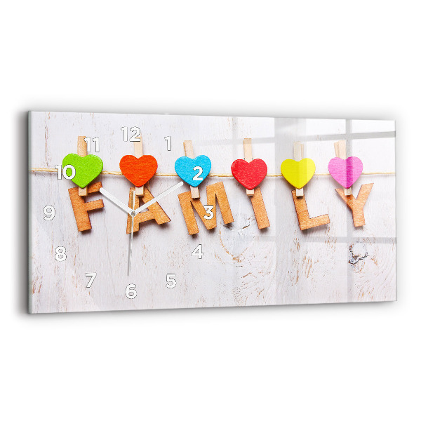 Horizontal wall clock The inscription family