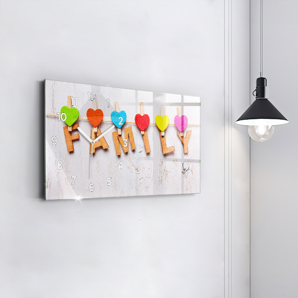 Horizontal wall clock The inscription family