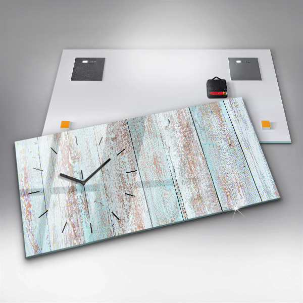 Horizontal wall clock Pastel Wood