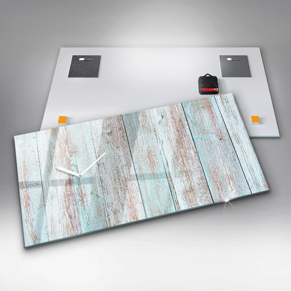 Horizontal wall clock Pastel Wood