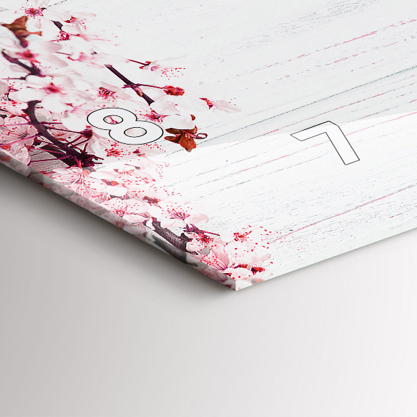 Horizontal wall clock Spring flowers