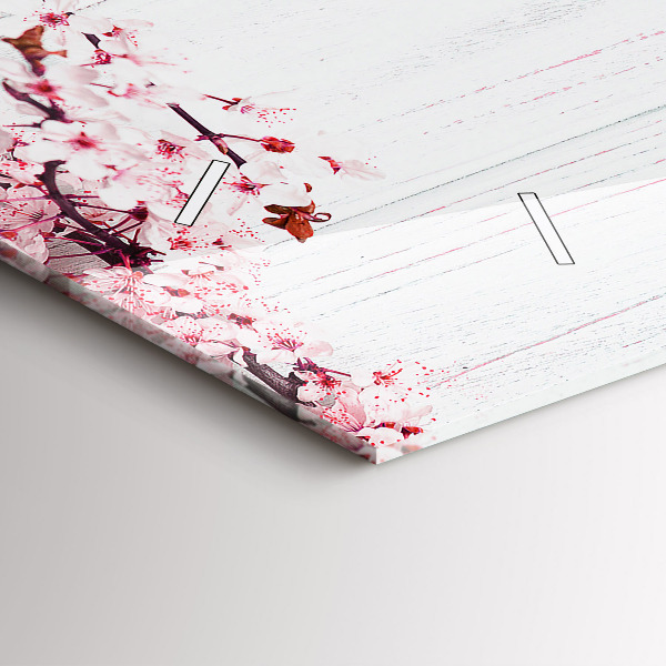 Horizontal wall clock Spring flowers