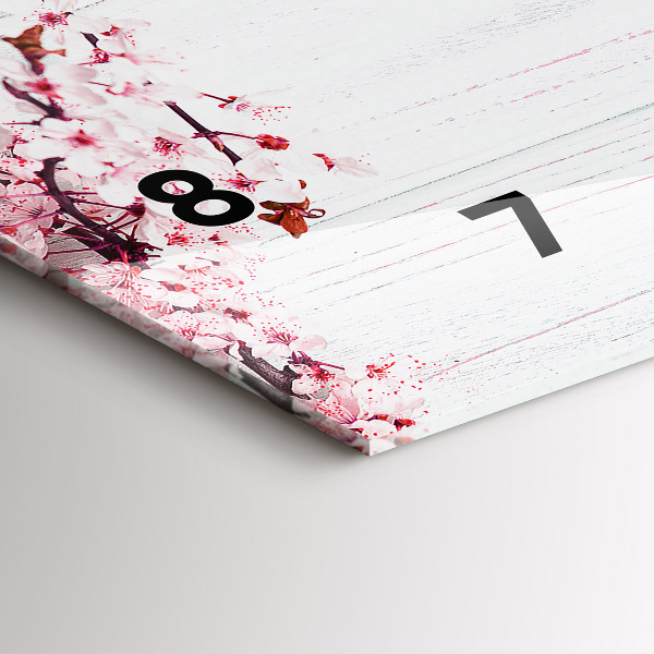 Horizontal wall clock Spring flowers