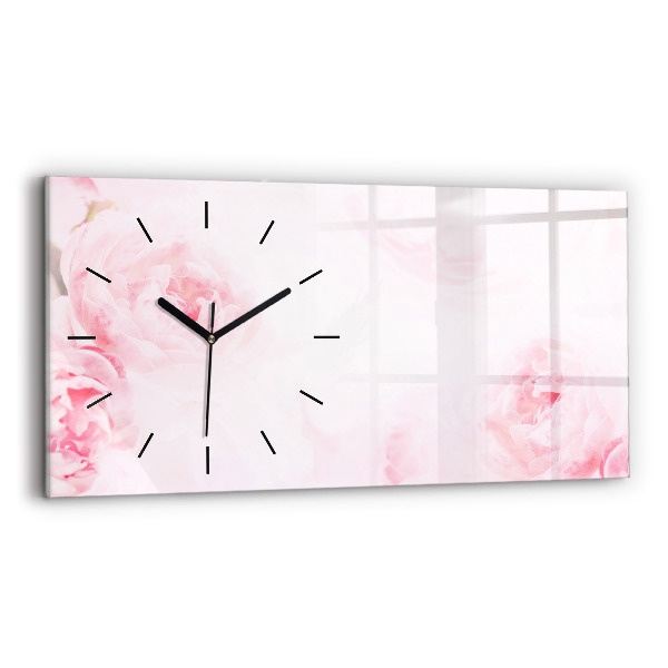 Horizontal wall clock Blooming flowers