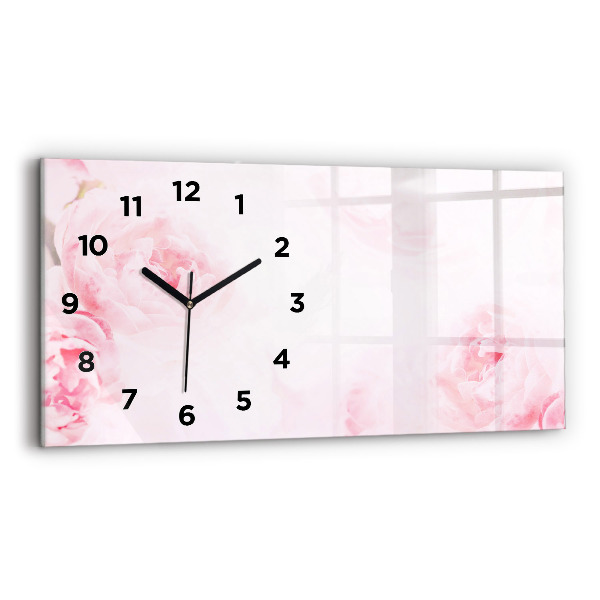 Horizontal wall clock Blooming flowers