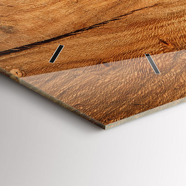 Horizontal wall clock Wood texture