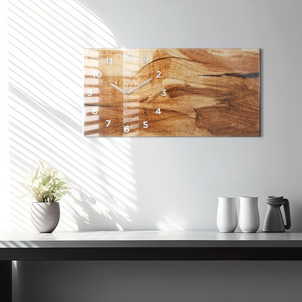 Horizontal wall clock Wood texture