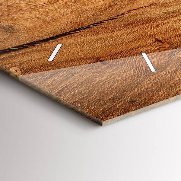 Horizontal wall clock Wood texture