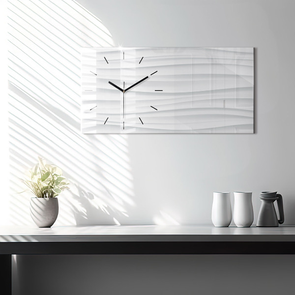 Horizontal wall clock Waves texture