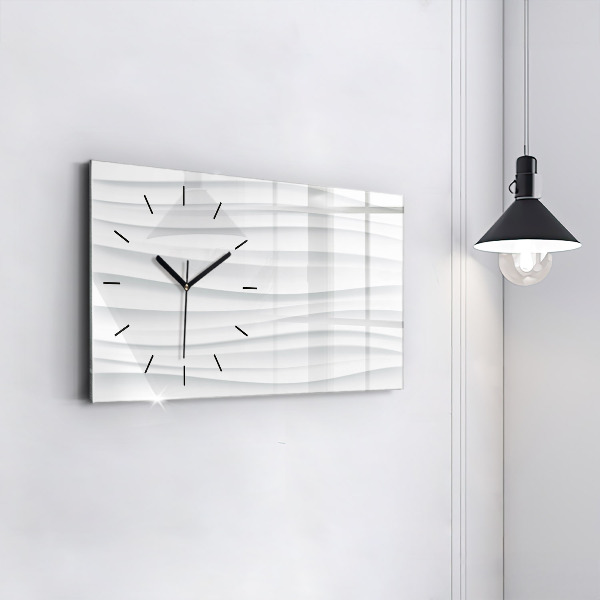 Horizontal wall clock Waves texture