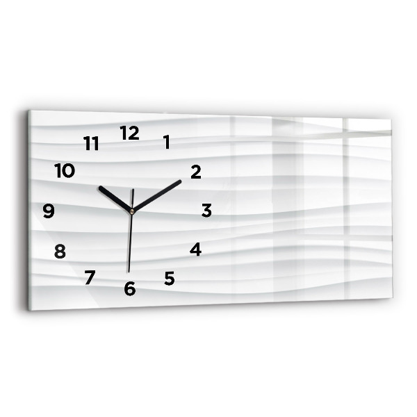 Horizontal wall clock Waves texture