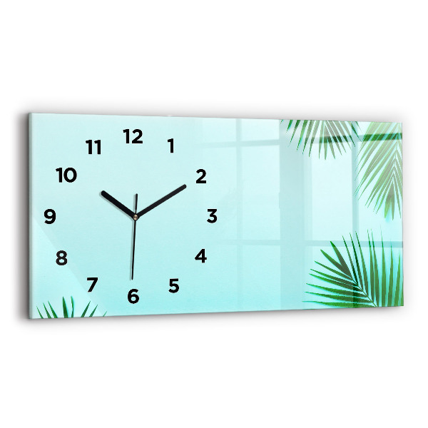 Horizontal wall clock Palm leaves