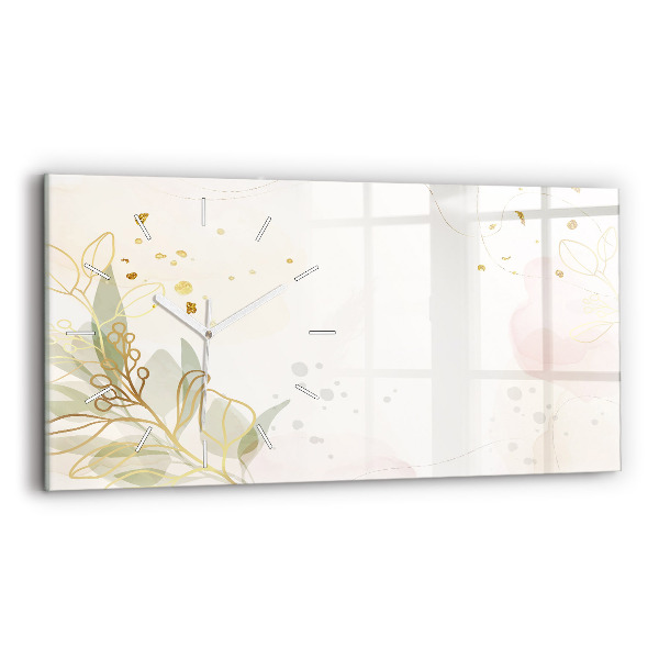 Horizontal wall clock Pastel abstraction