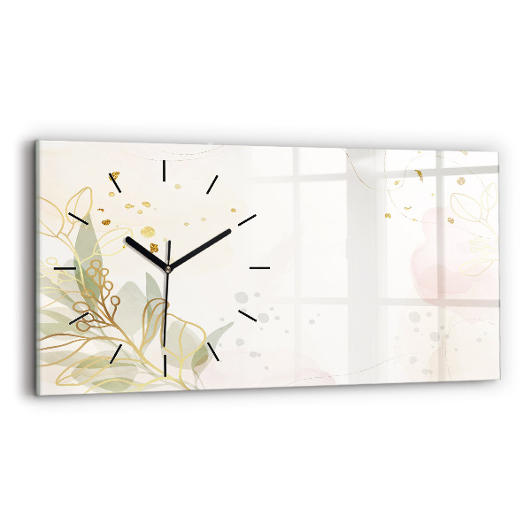 Horizontal wall clock Pastel abstraction
