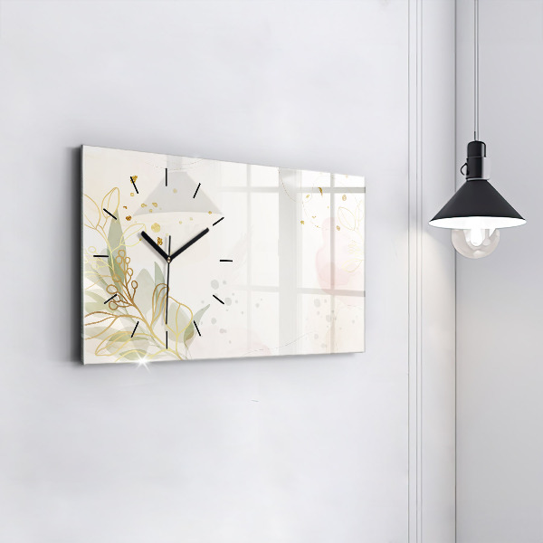 Horizontal wall clock Pastel abstraction