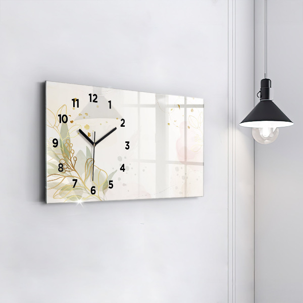 Horizontal wall clock Pastel abstraction