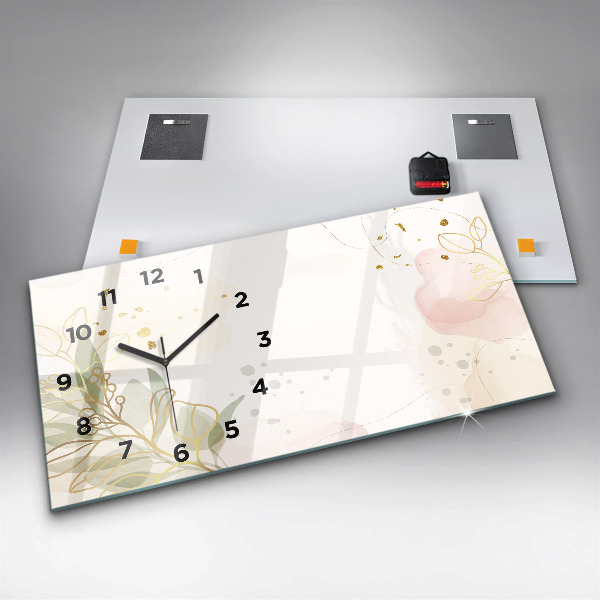 Horizontal wall clock Pastel abstraction