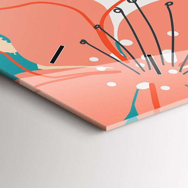 Horizontal wall clock Hawaiian plants