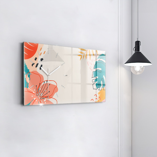Horizontal wall clock Hawaiian plants