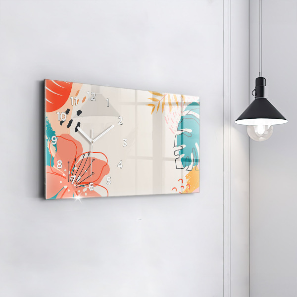 Horizontal wall clock Hawaiian plants