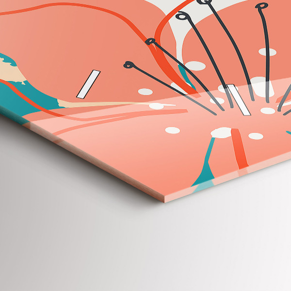 Horizontal wall clock Hawaiian plants