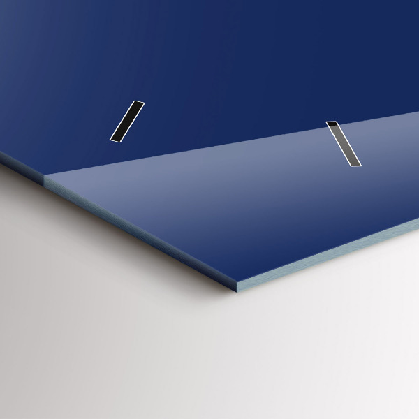 Horizontal wall clock Navy blue color