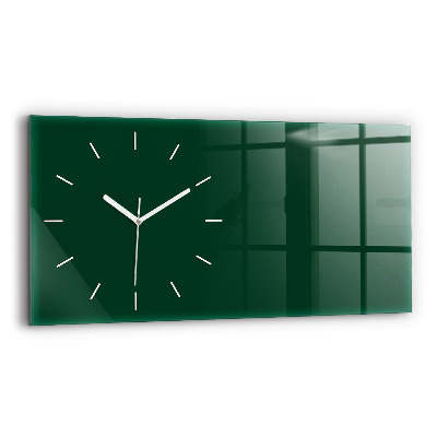 Horizontal wall clock Color bottle green