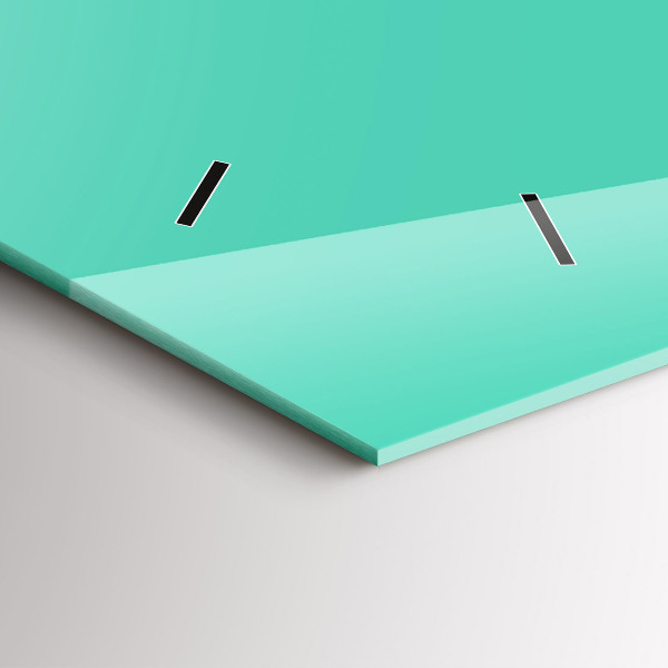 Horizontal wall clock Turquoise color