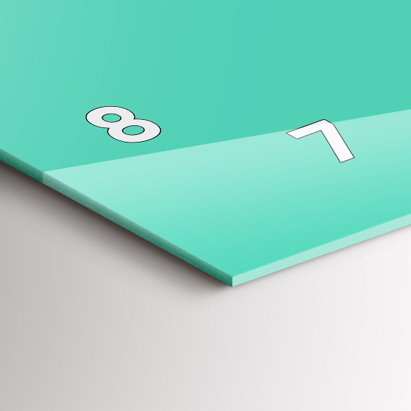 Horizontal wall clock Turquoise color