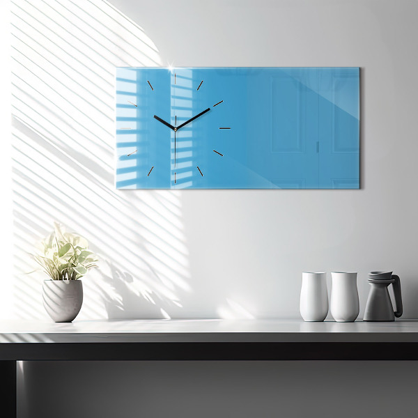 Horizontal wall clock Color blue