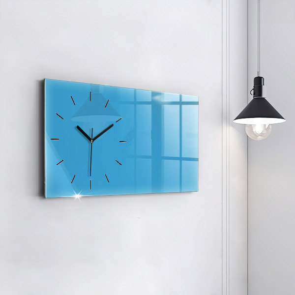 Horizontal wall clock Color blue