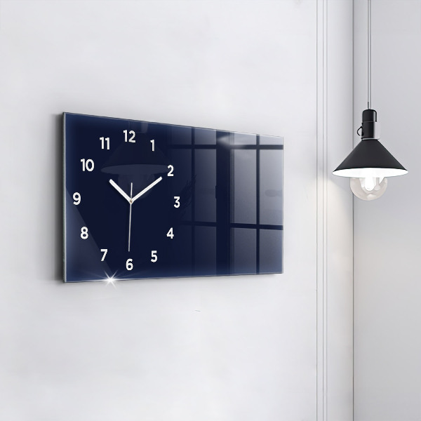 Horizontal wall clock Color dark navy blue
