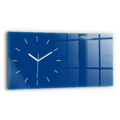 Horizontal wall clock Blue color