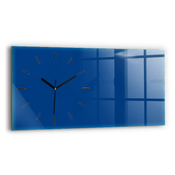Horizontal wall clock Blue color