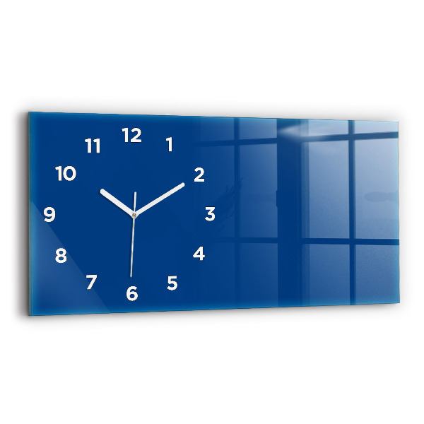 Horizontal wall clock Blue color
