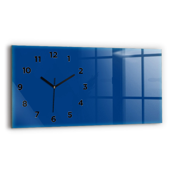 Horizontal wall clock Blue color