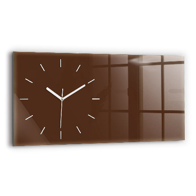 Horizontal wall clock Brown color
