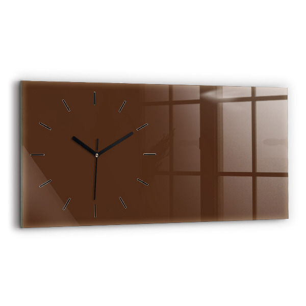 Horizontal wall clock Brown color