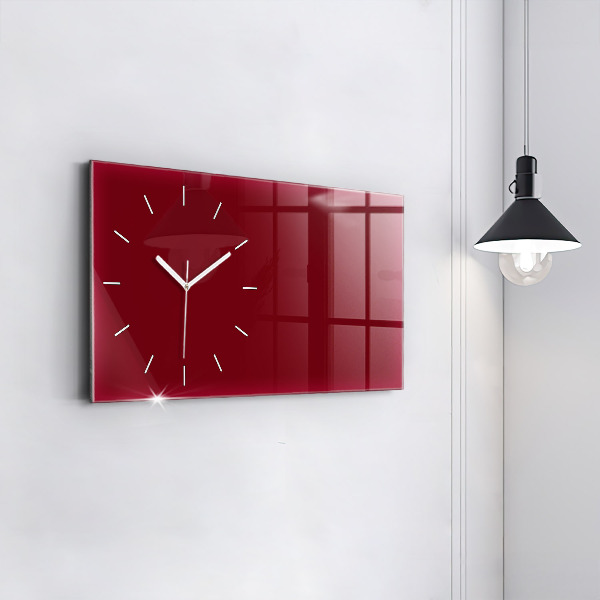Horizontal wall clock Burgundy color