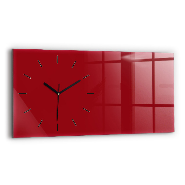 Horizontal wall clock Red color