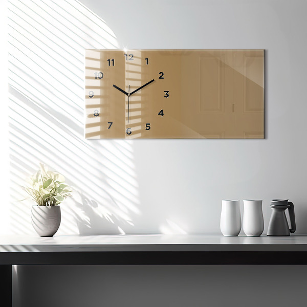 Horizontal wall clock Color dark beige