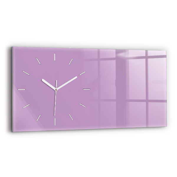 Horizontal wall clock Lilac color