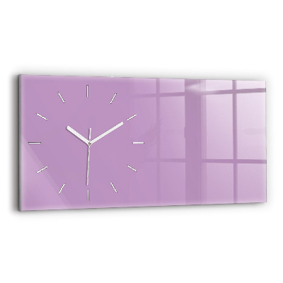 Horizontal wall clock Lilac color
