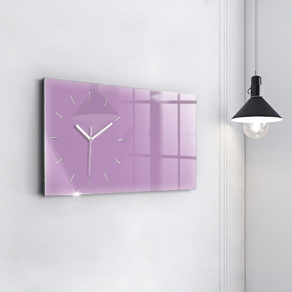 Horizontal wall clock Lilac color