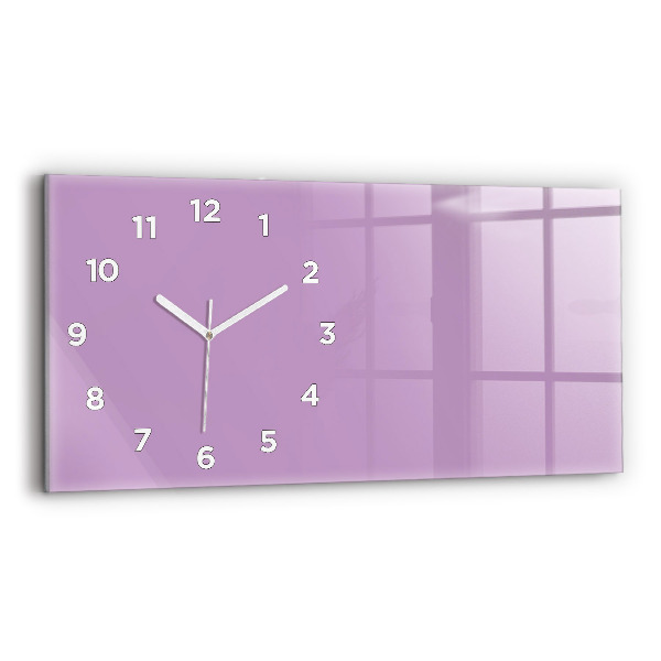 Horizontal wall clock Lilac color