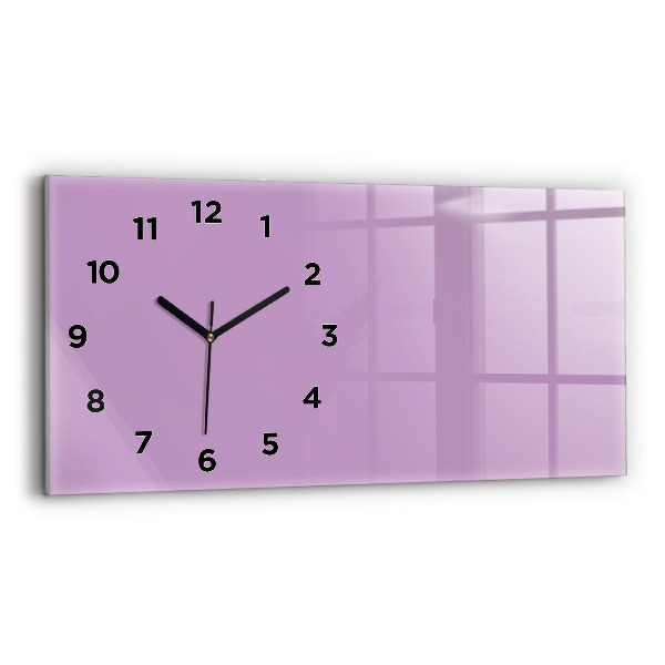 Horizontal wall clock Lilac color