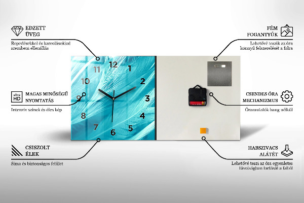 Horizontal wall clock Color light gray