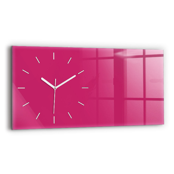 Horizontal wall clock Color strong pink