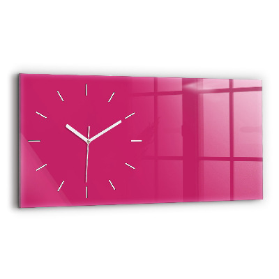 Horizontal wall clock Color strong pink