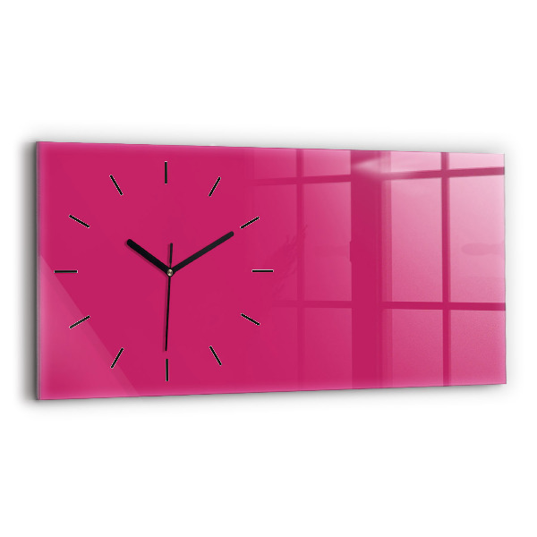 Horizontal wall clock Color strong pink